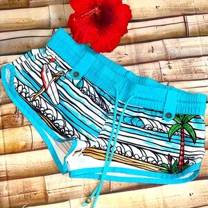 Heather Brown Blonde Surfer Girl Waves Swim Board Shorts Sea Spectrum Boardie